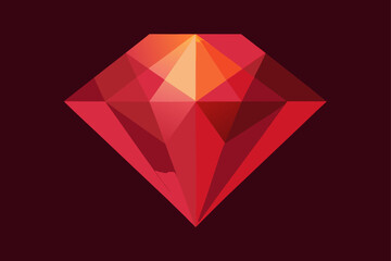 A faceted ruby gemstone art