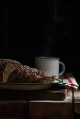 Pan y Cafe en el desayuno 