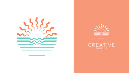 Abstract sun logo design vector template