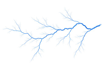 Blue lightning bolt isolated on transparent background