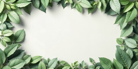 Fototapeta premium Realistic 3D Render of a Leaf Frame Border for Creative Space and Nature-themed Projects with Room for Copy or Text in the Center