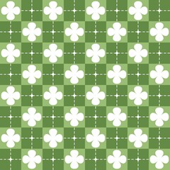 seamless pattern with flowers and green background