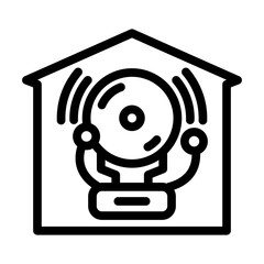 built alarm line icon vector illustration