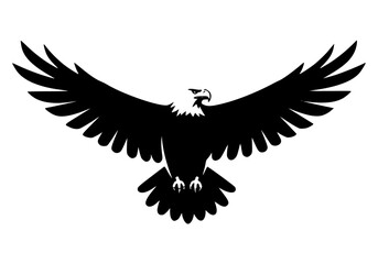 Naklejka premium eagle heads illustration in black and white color