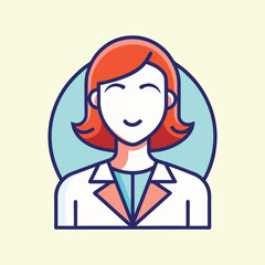 Illustration of a cheerful female doctor or professional woman avatar icon