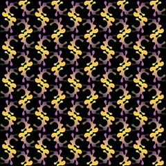 An infinitely repeating pattern featuring abstract shapes in various pastel colors on a black background. Perfect for textiles, wallpapers, digital backgrounds, and modern graphic projects.
