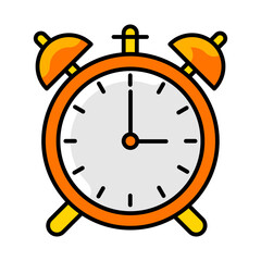 Alarm clock icon. Home decor element thin line illustration.