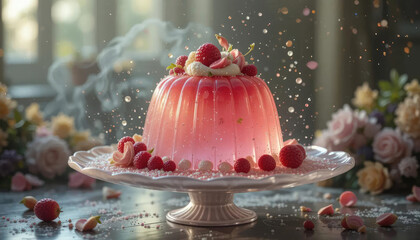 8k enchanted jelly dessert levitating.