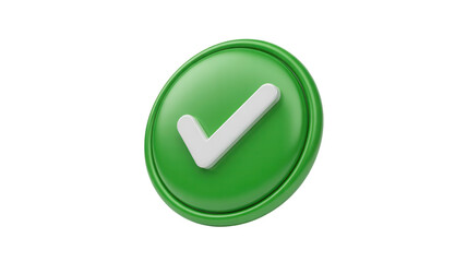 Approve with confidence using this crisp 3D rendering of a check mark icon, perfect for modern interfaces, apps, and presentations that demand a clean, professional touch
