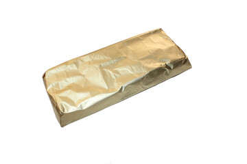 Chocolate with pistachio isolated on white background. Close-up.