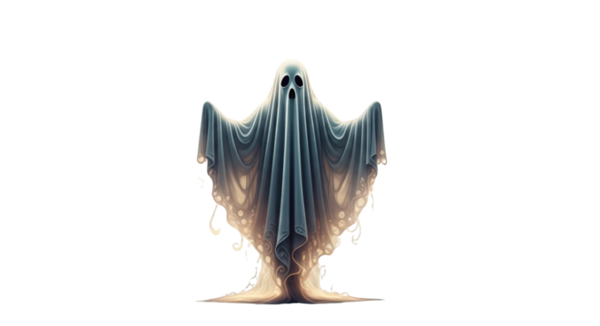 Ethereal Ghostly Figure with Flowing Drapery ghost spirit apparition phantom specter haunt paranormal supernatural spooky scary eerie creepy Halloween costume