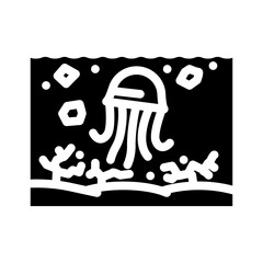 pollution wildlife microplastic glyph icon vector illustration