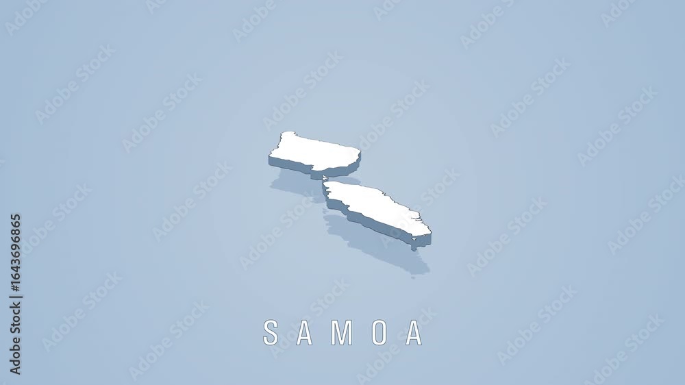Poster rotating samoa map animation on solid background