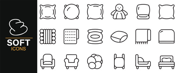 Collection of Soft Furniture and Bedding Icons for Cozy Living Spaces