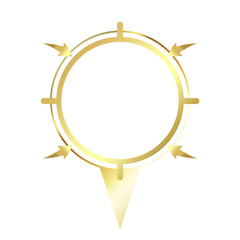 gold target speech bubble frame