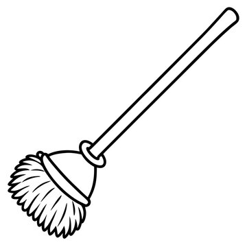 recommend clip art: Toilet Brush Minimal Line Art Vector