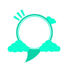 Obraz premium green speech bubble frame and cloud