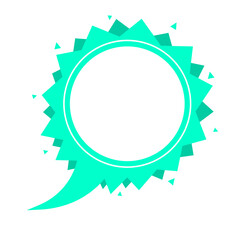 green zig zag speech bubble frame