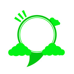 green speech bubble frame and cloud