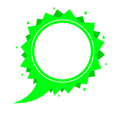 green zig zag speech bubble frame