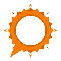 orange cute sun speech bubble frame