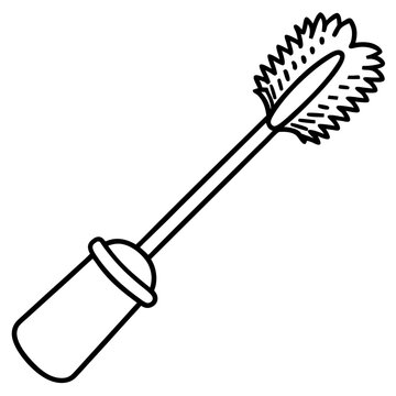 black and white mascara brush clip art preview