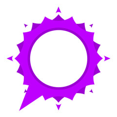 purple cute sun speech bubble frame