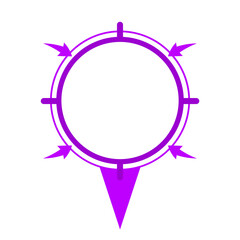 purple target speech bubble frame