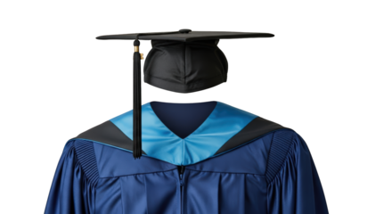 Graduation Cap and Gown Academic Attire education ceremony achievement commencement scholar student degree diploma university college school formal traditional black
