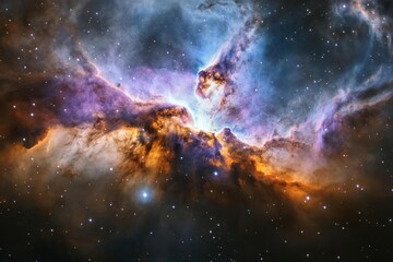 Fototapeta premium Explore a cosmic nebula and Stars, A celestial canvas of cosmic wonders