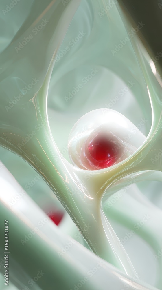 Poster abstract representation of cellular structures illustrating organic forms with bio-inspired design a