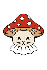 Mushroom cat Amanita. Cute, weird, and perfect for fans of magical animals. 