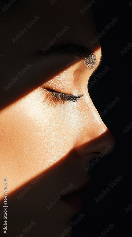 Poster a close-up image showcasing cross-lighting techniques on a keloid scar, emphasizing texture and deta