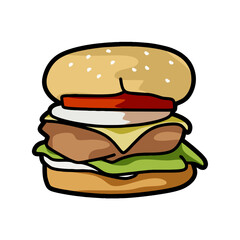 fast food burger vector image