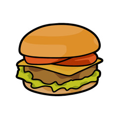 colored vector image of a plain bun burger