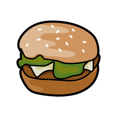 simple burger colored vector image