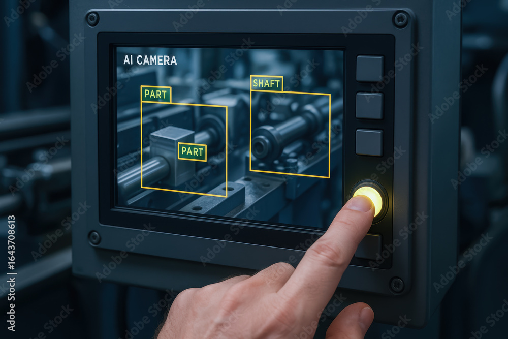 Aufkleber ai camera technology enhances production by processing parts and shaft components in industry with p
