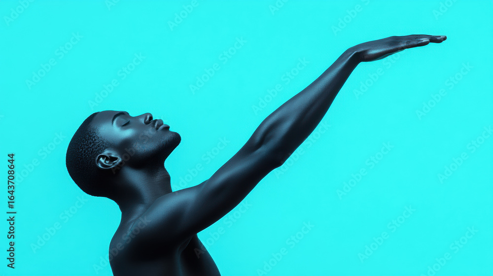 Poster a detailed image showing a keloid scar over a joint area in a flexed pose, highlighting movement and