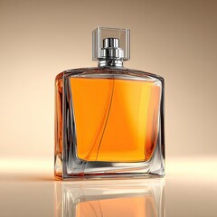 Amber perfume bottle, clear glass, elegant design