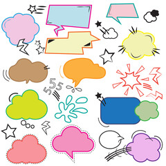 Set of comic speech bubbles icons