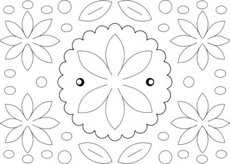 Intricate floral pattern design with repeating motifs and decorative elements