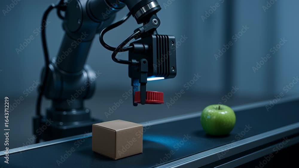 Poster ai technology production industry integrates robotic arm automation and manufacturing processes for 