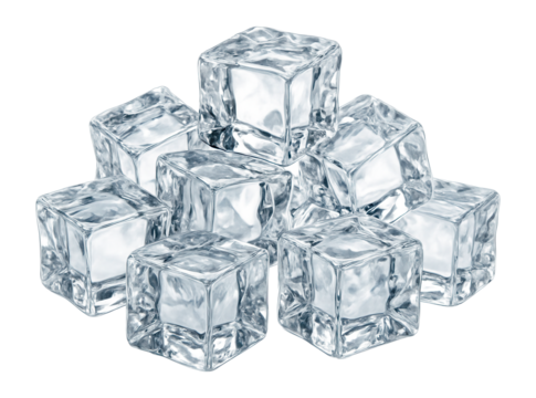 Pile of ice cubes.