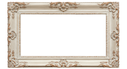 Ornamental antique frame for display isolated PNG with Transparent Background