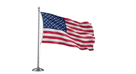 Waving American Flag on a Pole america usa united states stars stripes patriotic nation national symbol freedom democracy liberty republic