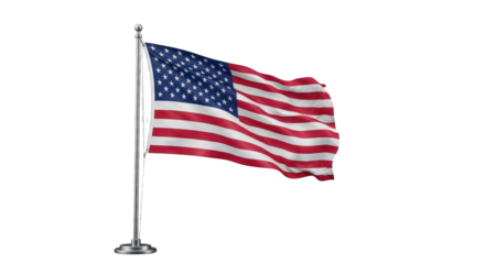 Waving American Flag on a Pole america usa united states stars stripes patriotic nation national symbol freedom democracy liberty republic