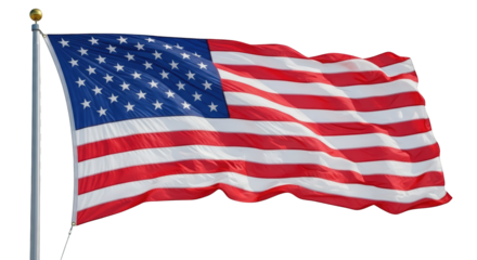 Waving American Flag on a Pole 4 america usa united states stars stripes national symbol patriotism freedom liberty democracy republic