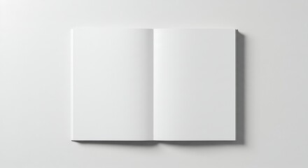 Fototapeta premium Open Blank Book Mockup Displaying White Pages on Minimal Background