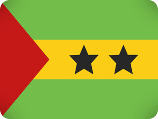 Obraz premium The national flag of sao tome and principe featuring green horizontal bands and a yellow horizontal band with two black stars and a red triangle on the hoist side