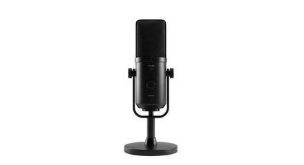 Black Condenser Microphone Product Shot on White Background